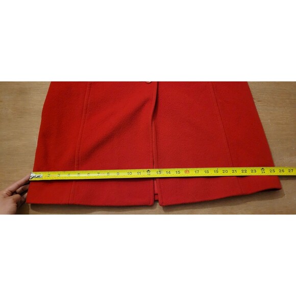 L.L. Bean Red Peacoat Women's 14 Lambswool Thinsulate Double Breasted Pockets - Picture 16 of 16